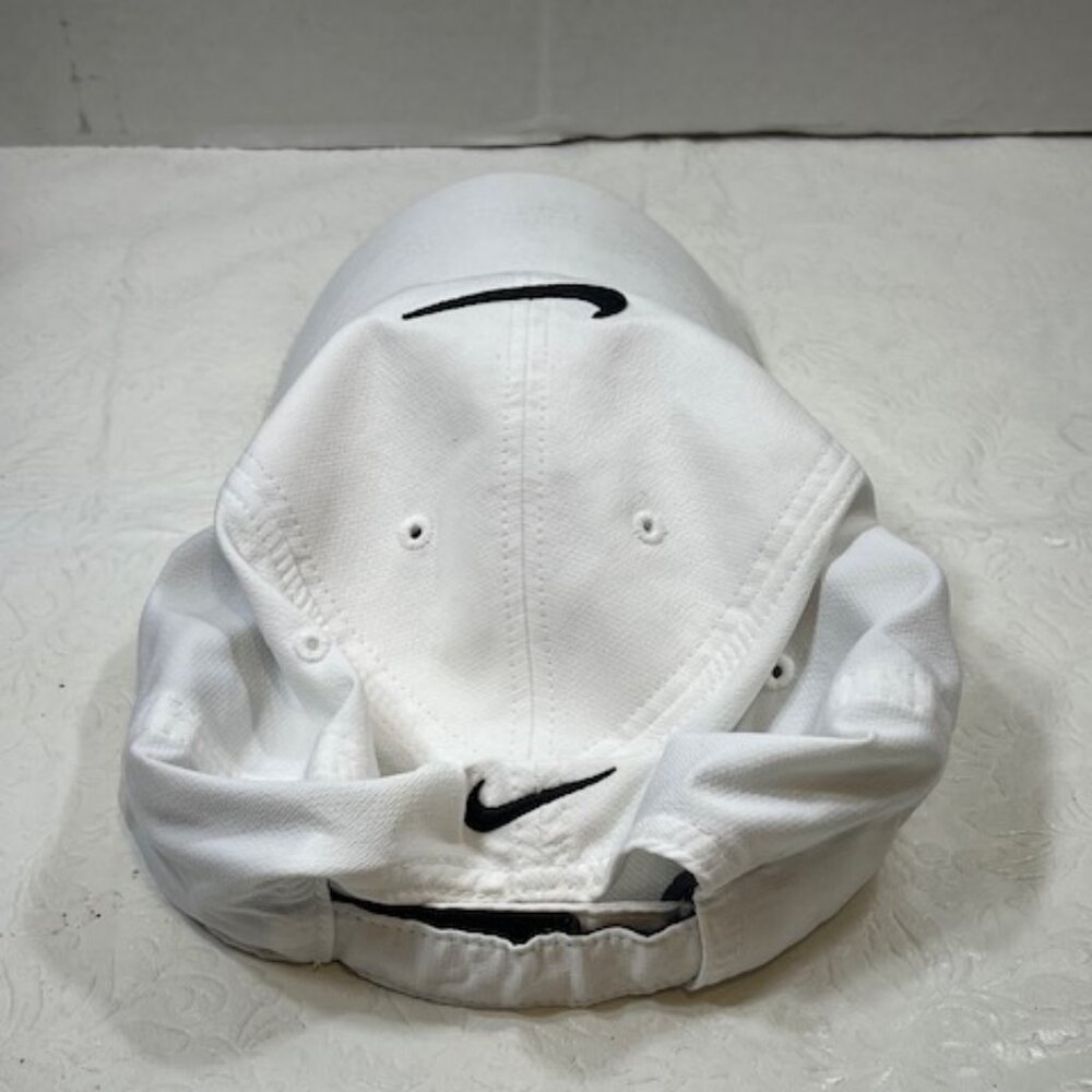Nike Golf Cap Hat White Black Swoosh Emblem Adjustable Lightweight - Picture 6 of 11